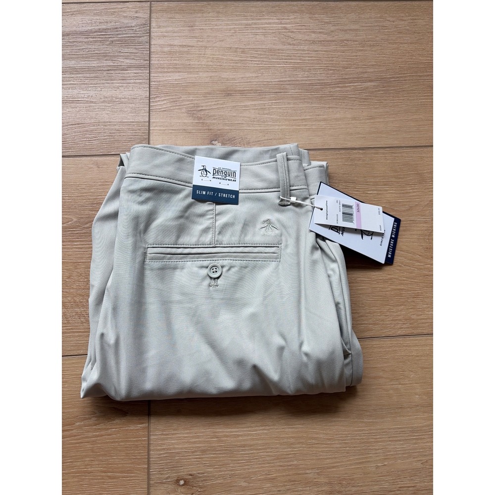 Original Penguin Mens Slim Fit Stretch Golf Pants Agate Gray size 32x30  NWT